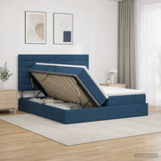 Krevet s od storage s uzglavljem Plava 180 x 200 cm Tkanina