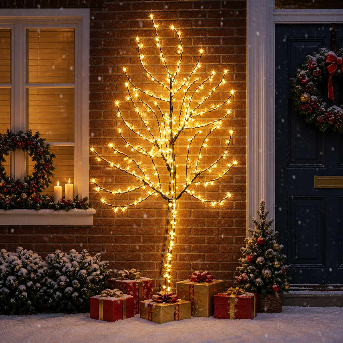 LED zidno božićno drvce 312 LED lampica