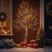 LED zidno božićno drvce 180 cm 200 LED lampica Višebojno Čelik