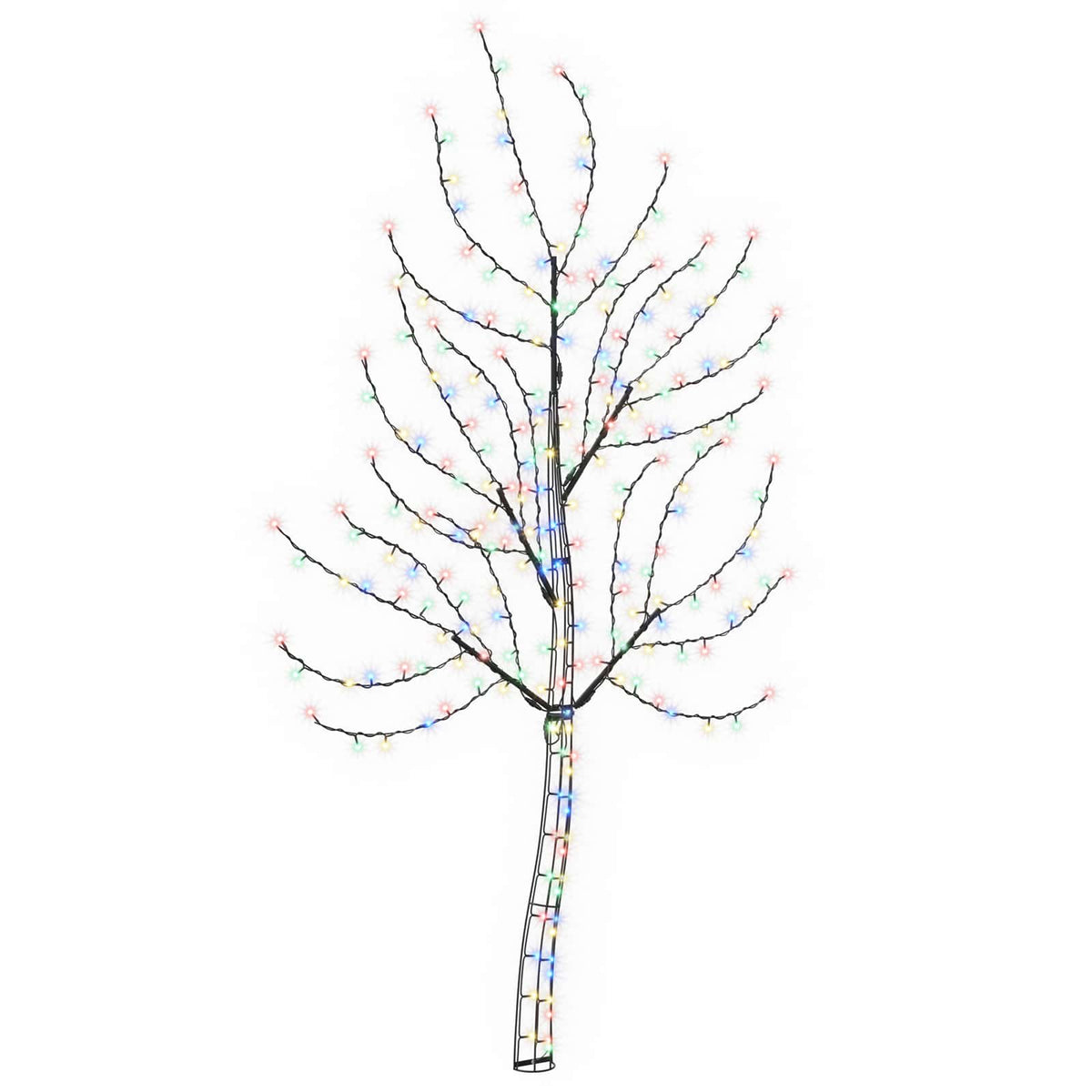 LED zidno božićno drvce 180 cm 200 LED lampica Višebojno Čelik