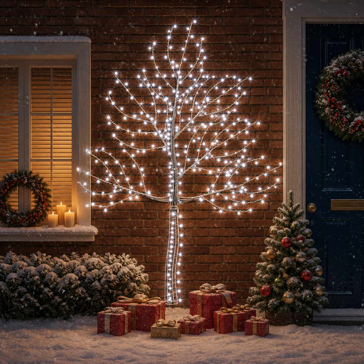 LED zidno božićno drvce 312 LED lampica
