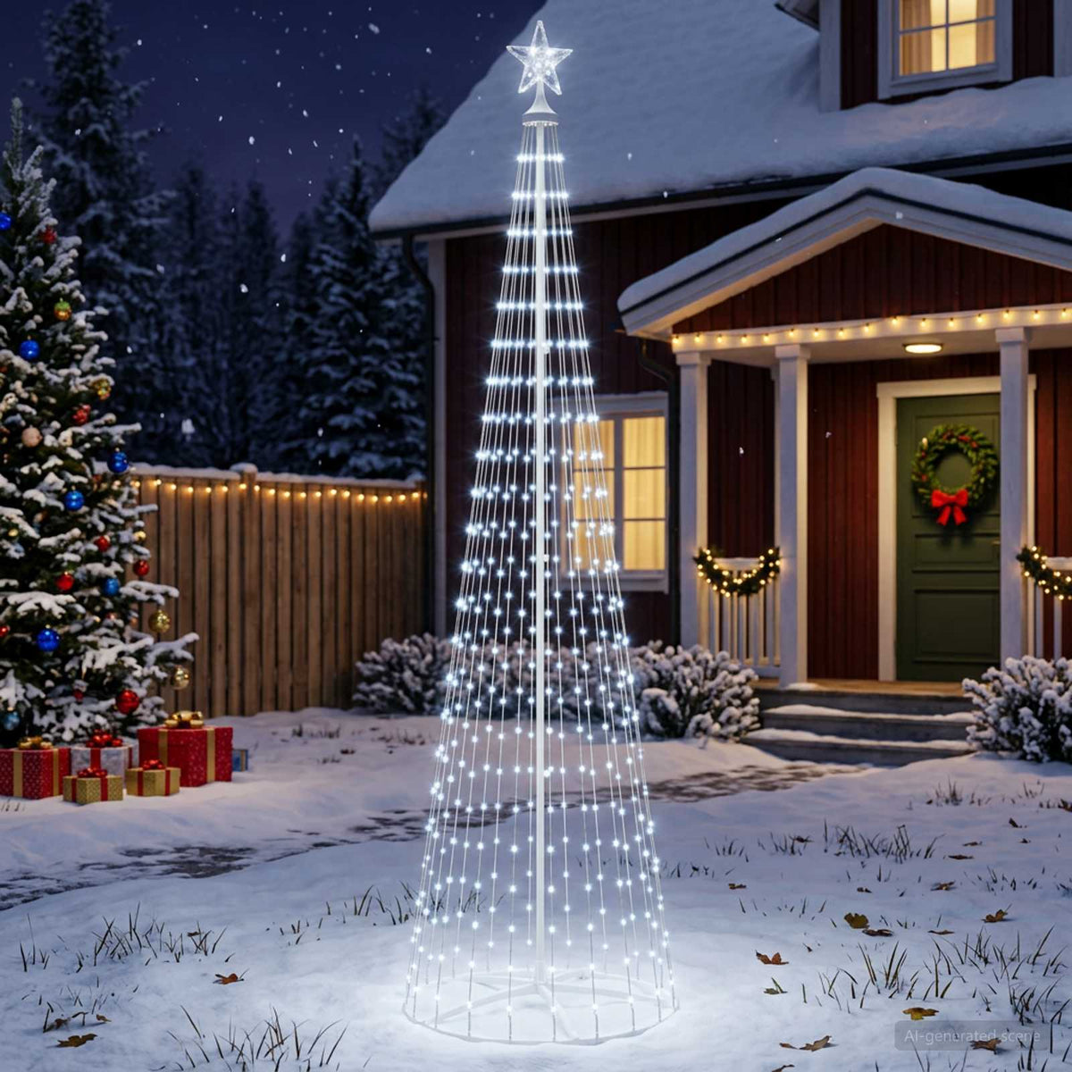 Stožasto LED božićno drvce 470 LED lampica Čelik