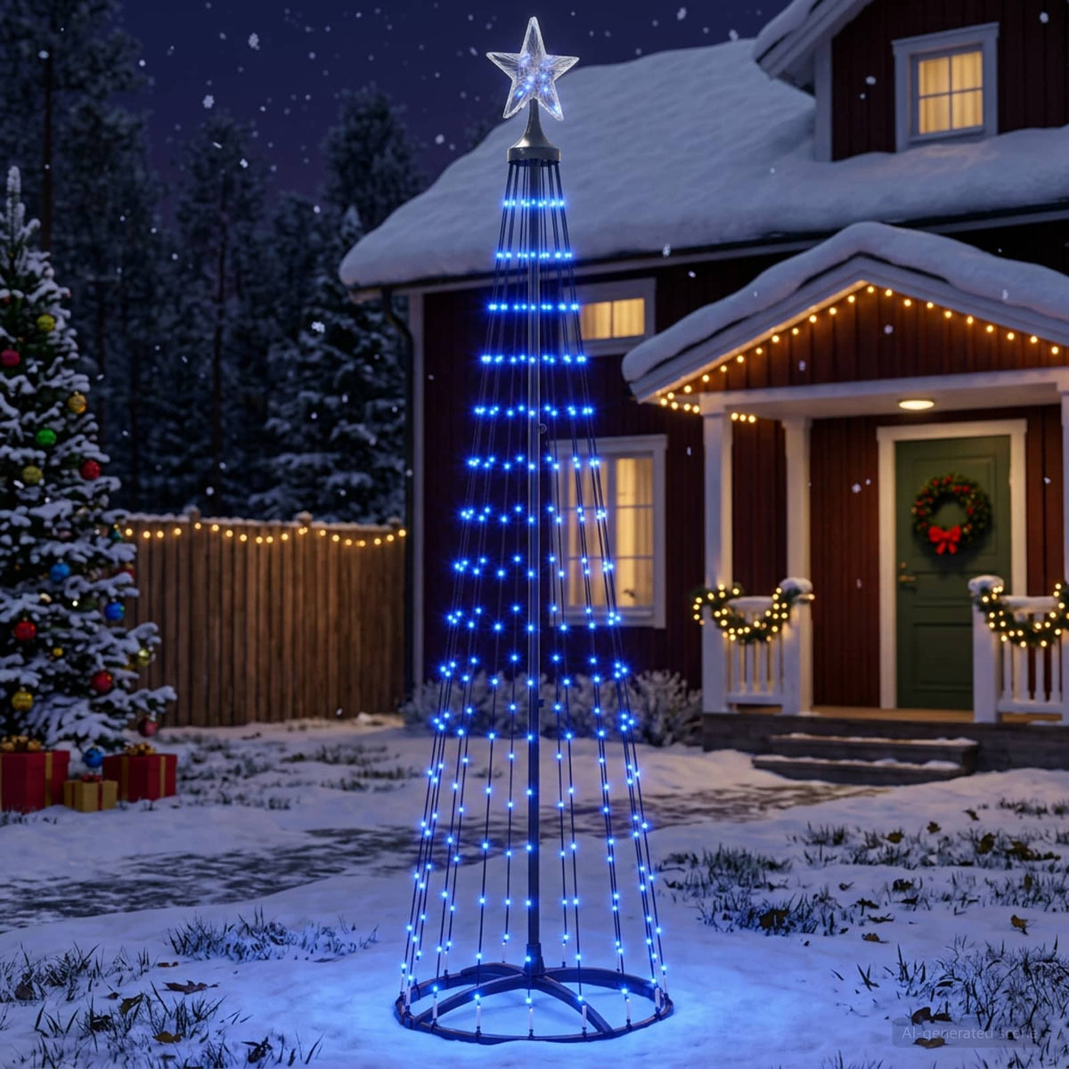 Stožasto LED božićno drvce 470 LED lampica Čelik