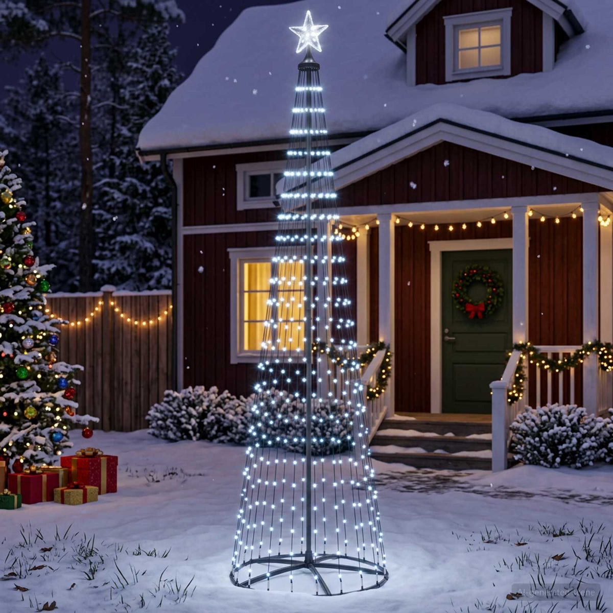 Stožasto LED božićno drvce 470 LED lampica Čelik