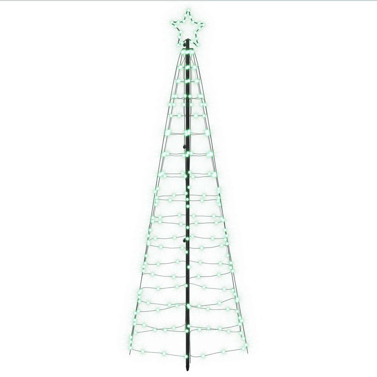LED božićno drvce 250 cm 300 LED lampica Višebojno Čelik Crna