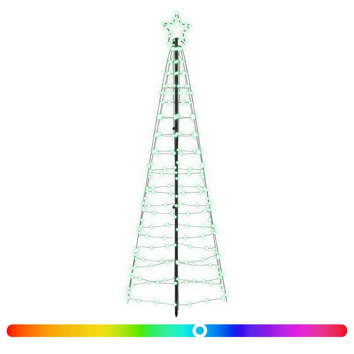 LED božićno drvce 250 cm 300 LED lampica Višebojno Čelik Crna