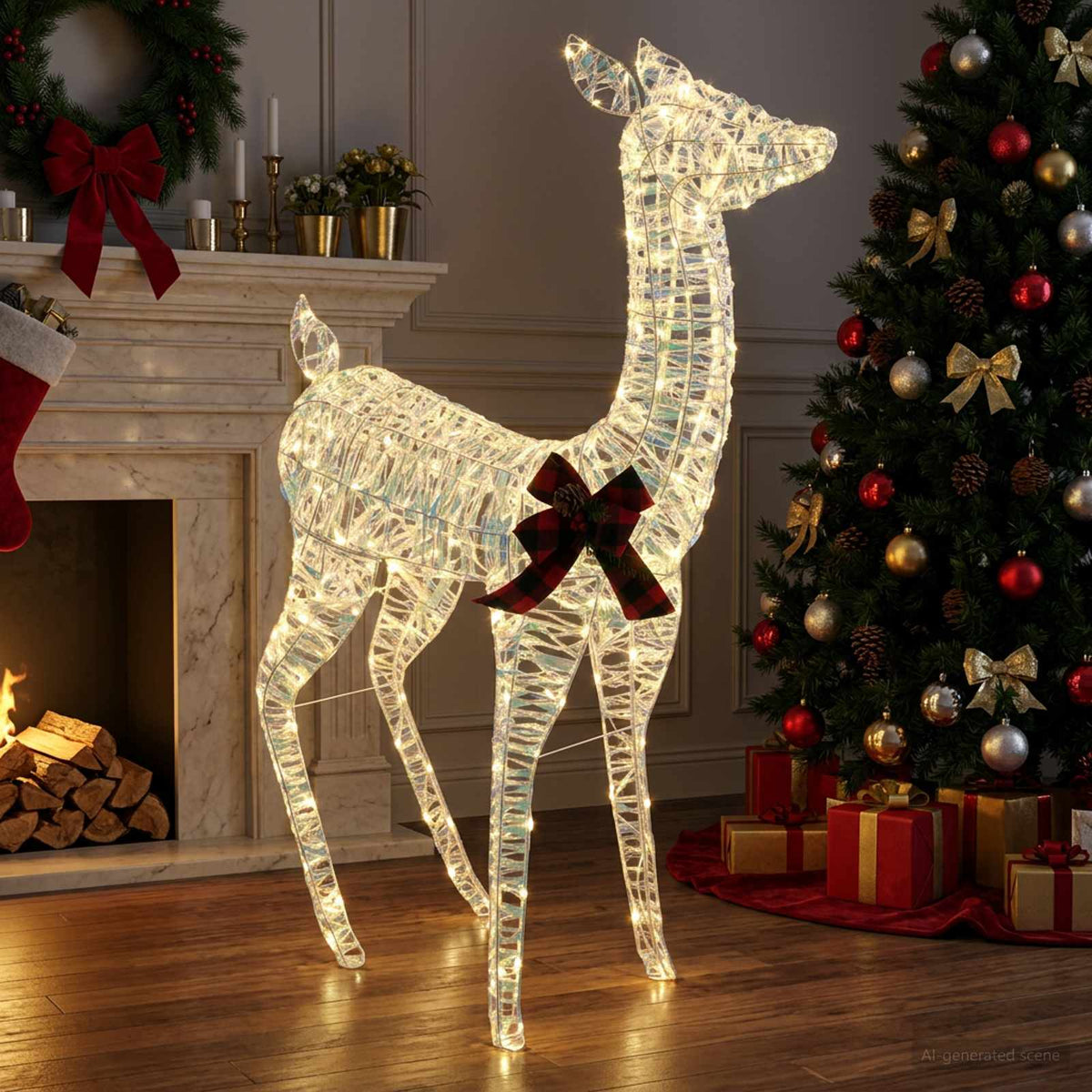 3D Božićni irvas LOVIISA 200 LED lampica Topla bijela