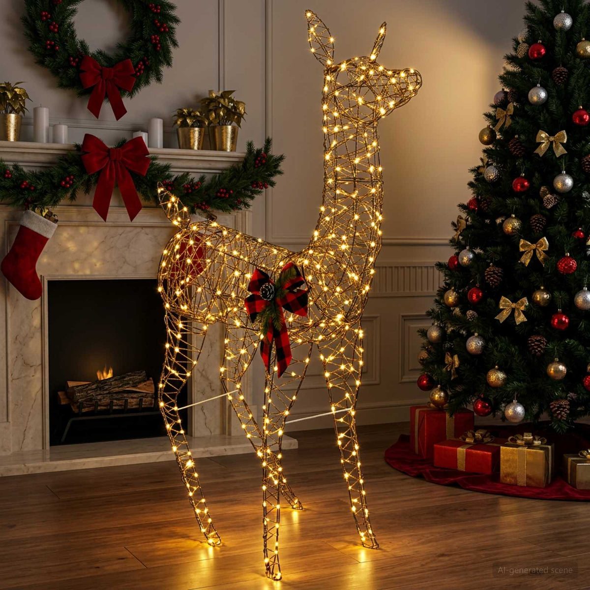 3D Božićni irvas LOVIISA 200 LED lampica Topla bijela