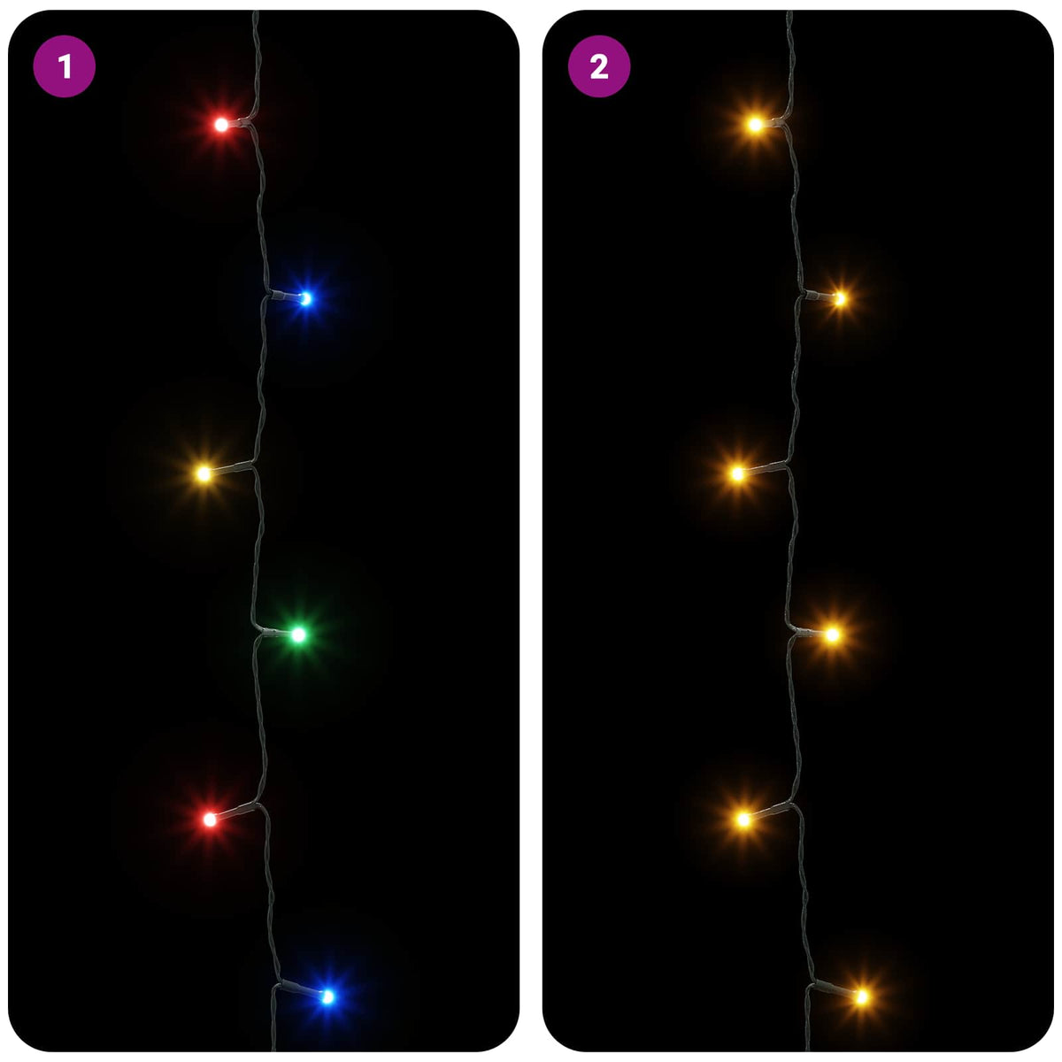 Božićne lampice s dva načina boja 600 LED lampica Višebojno
