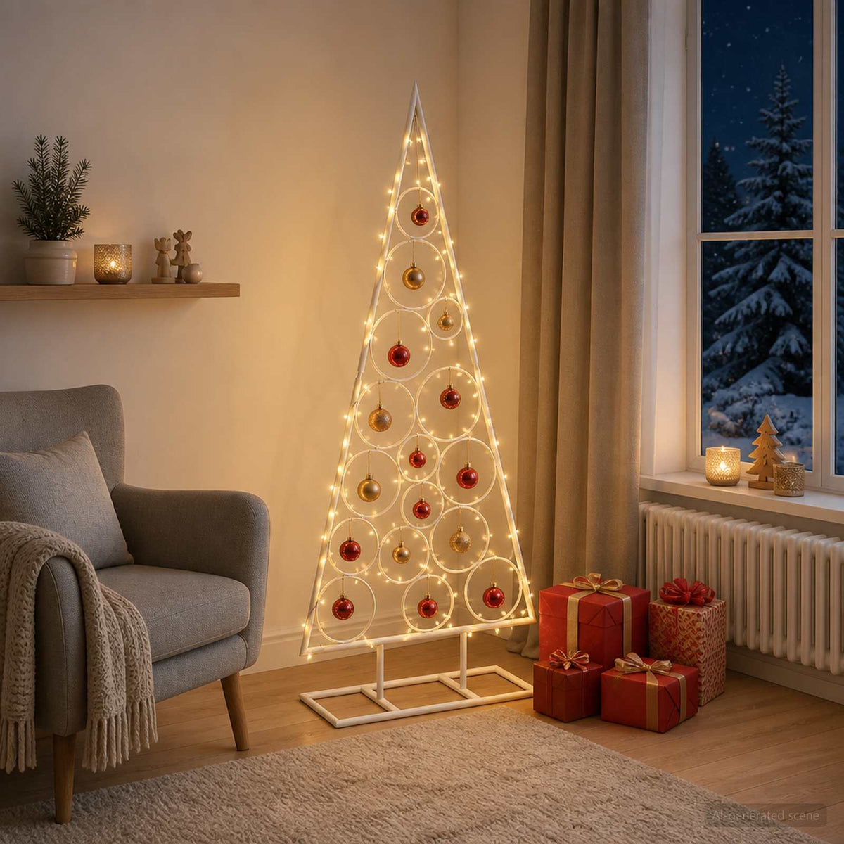 Metalna božićna jelka KUOPIO 125 cm Čelik Bijela