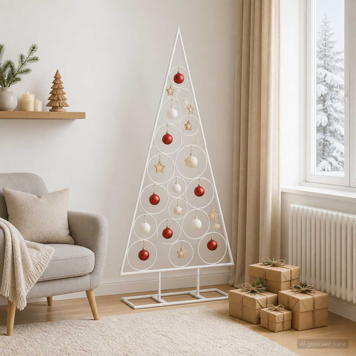 Metalna božićna jelka KUOPIO 125 cm Čelik Bijela