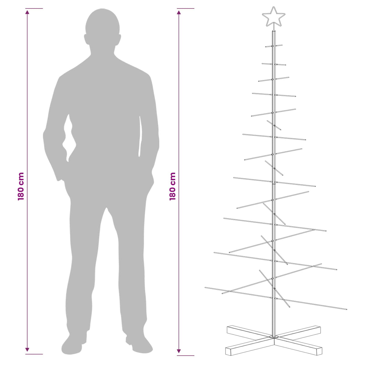 Metalna božićna jelka KUOPIO 180 cm Čelik Bijela