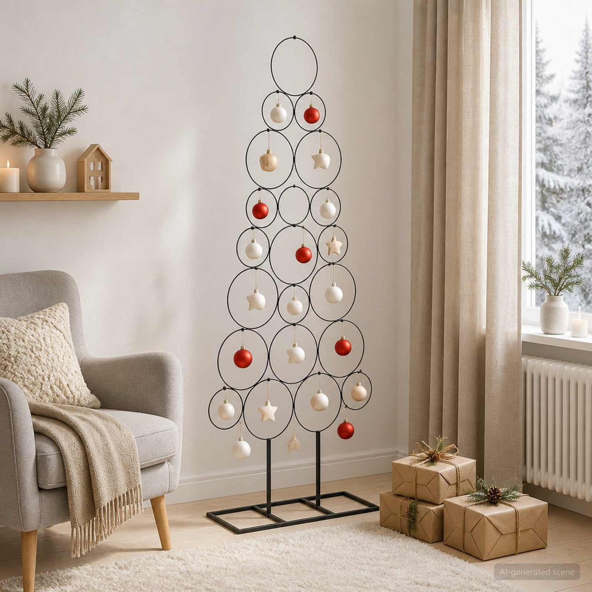 Metalna božićna jelka KUOPIO 125 cm Čelik Crna