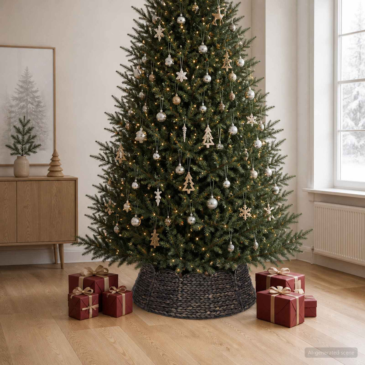Ogrlica za božićno drvce Kružni Crna Promjer 90 x 28 cm Zumbul
