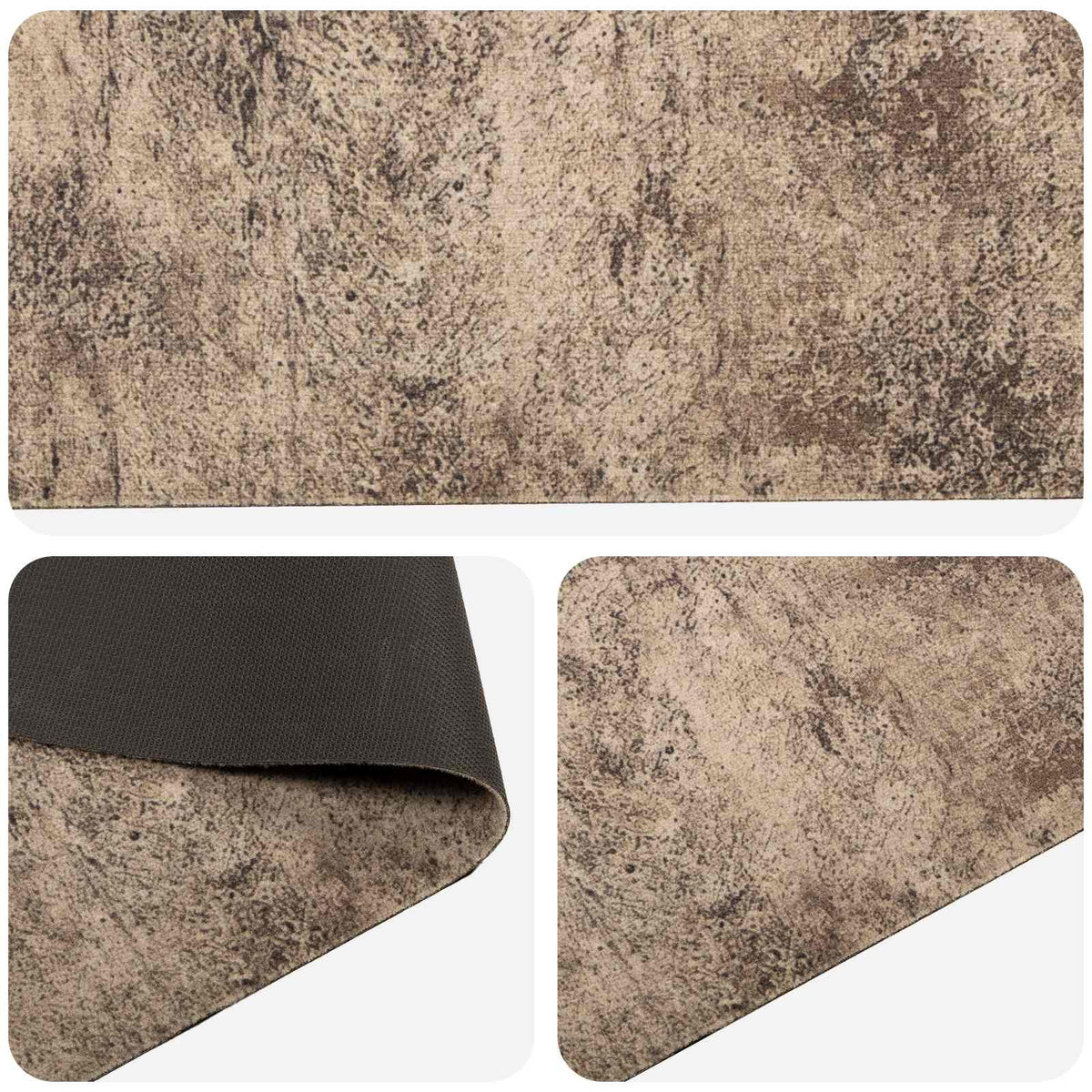 Kuhinjski Tepih Smeđi beton 180 x 60 cm 100% poliamid