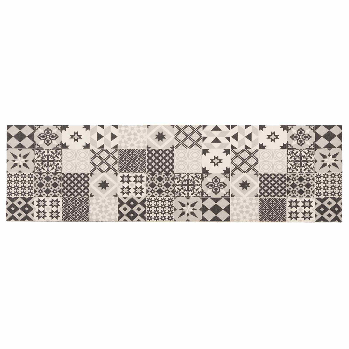 Kuhinjski Tepih sivi mozaik 150 x 45 cm 100% poliamid
