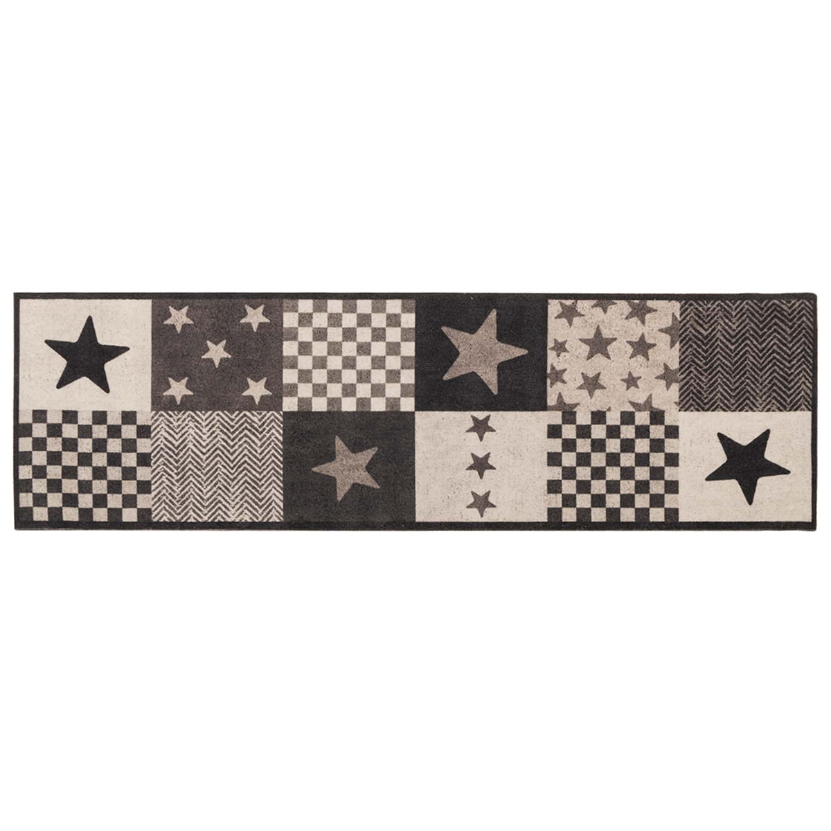 Kuhinjski Tepih sive zvijezde 180 x 60 cm 100% poliamid