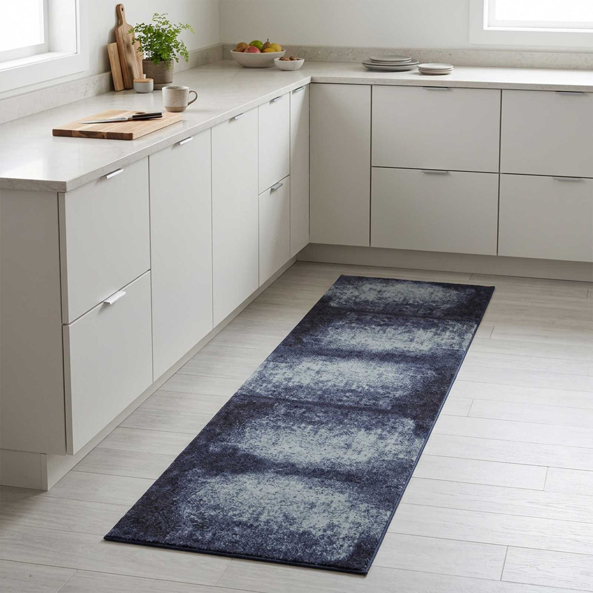 Kuhinjski Tepih Plavo Sjenilo 150 x 45 cm 100% poliamid