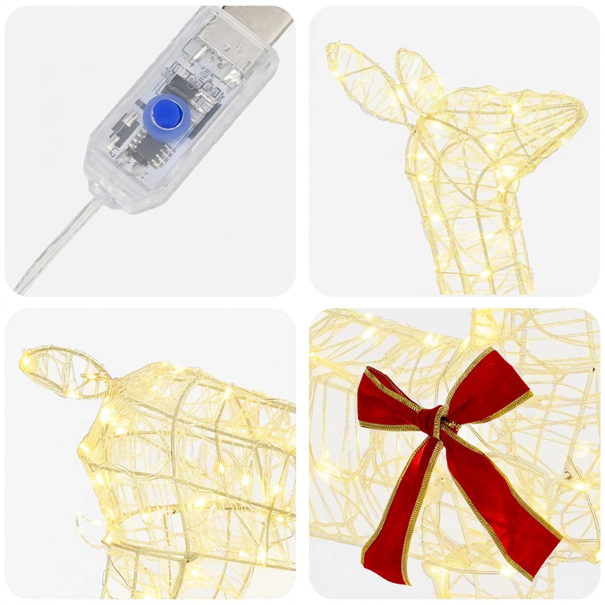 3D Božićni irvas LOVIISA 110 LED lampica Topla bijela