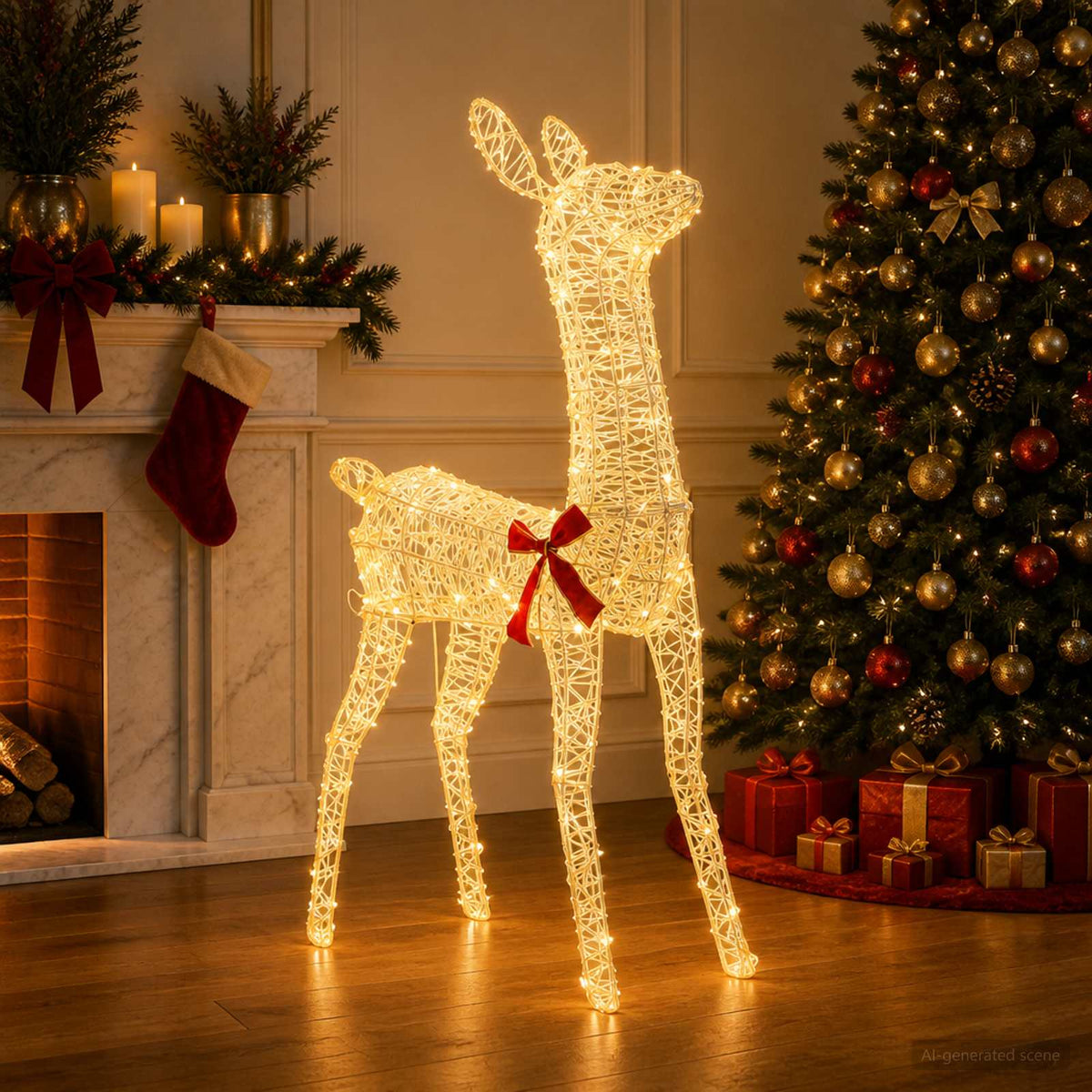 3D Božićni irvas LOVIISA 110 LED lampica Topla bijela