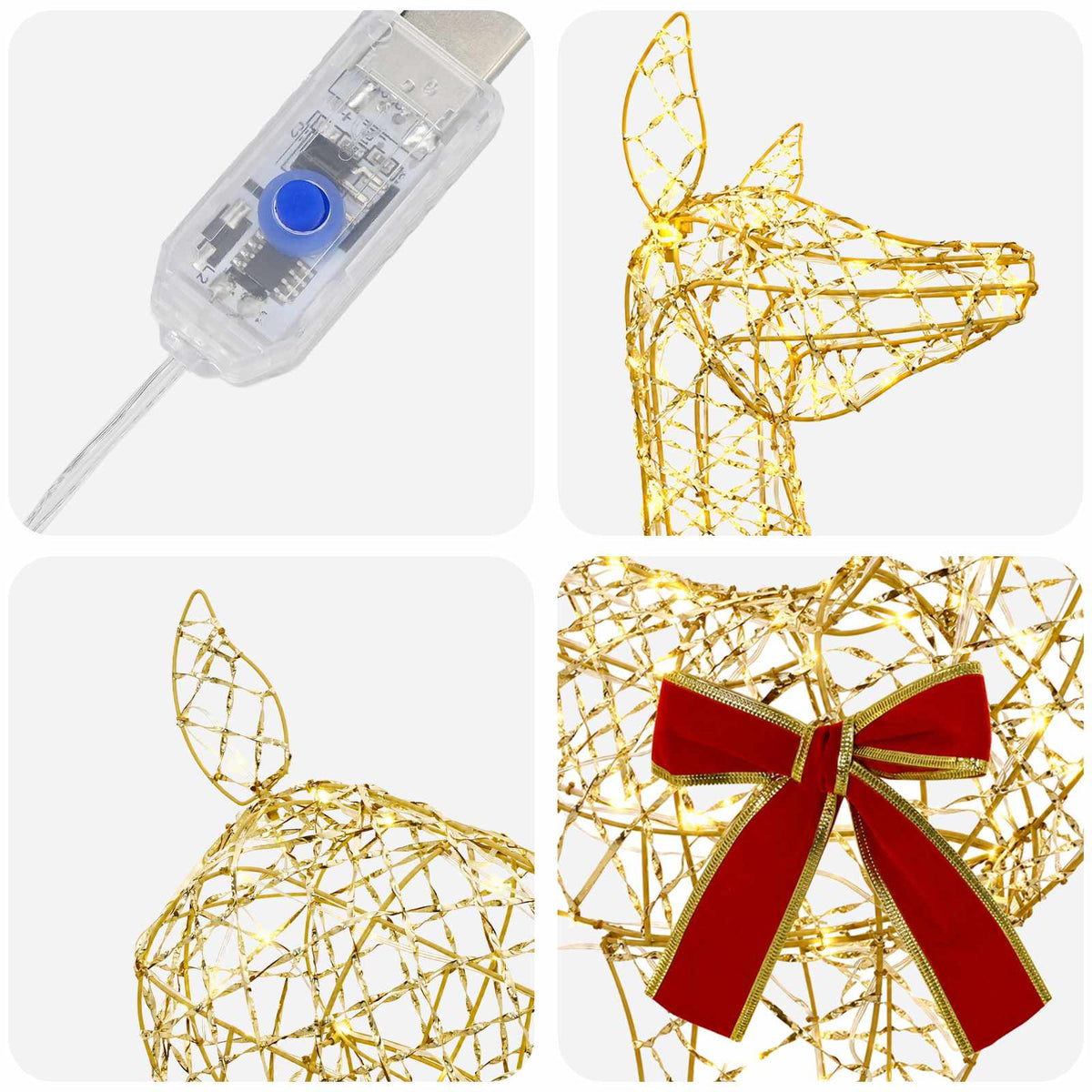 3D Božićni irvas LOVIISA 110 LED lampica Topla bijela