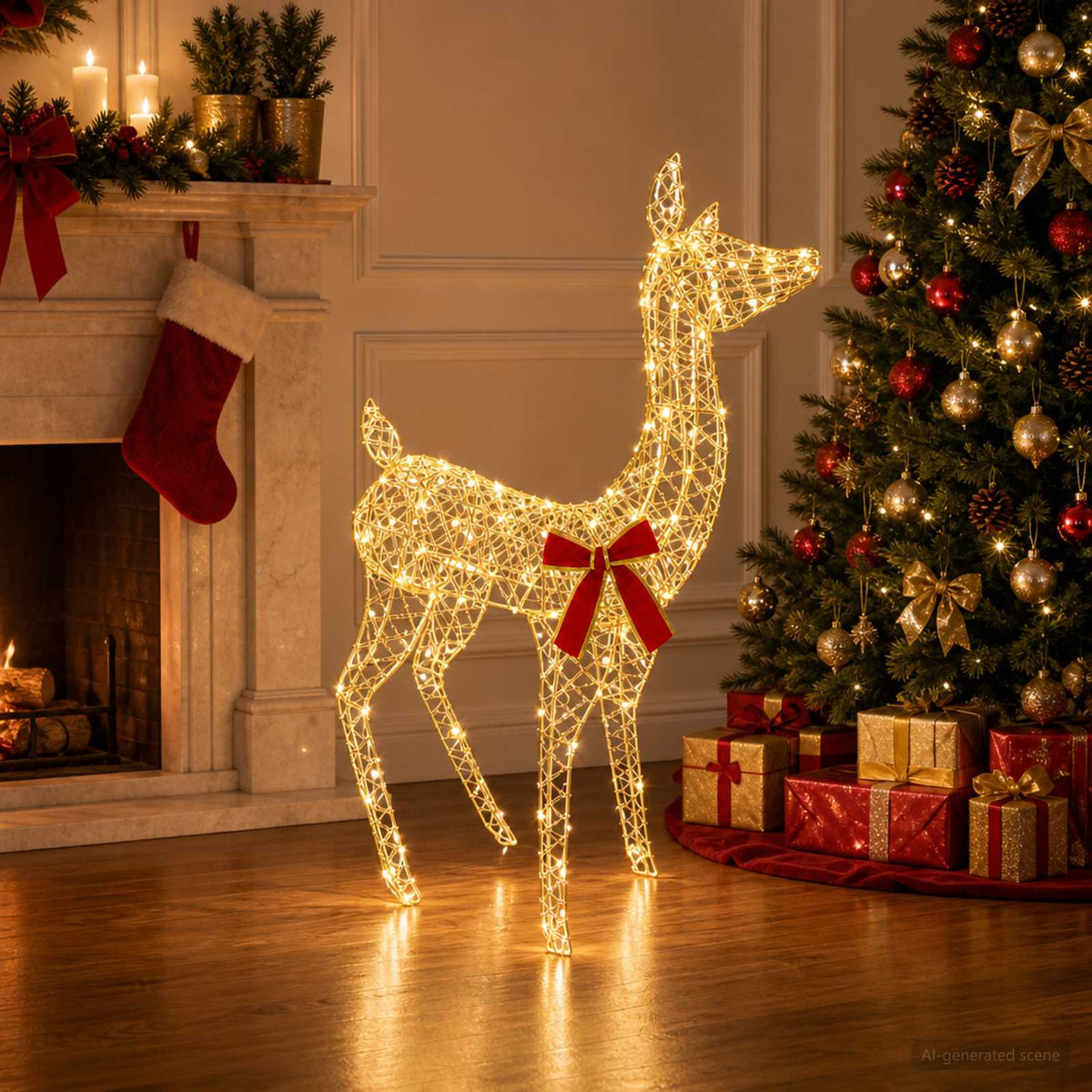 3D Božićni irvas LOVIISA 110 LED lampica Topla bijela