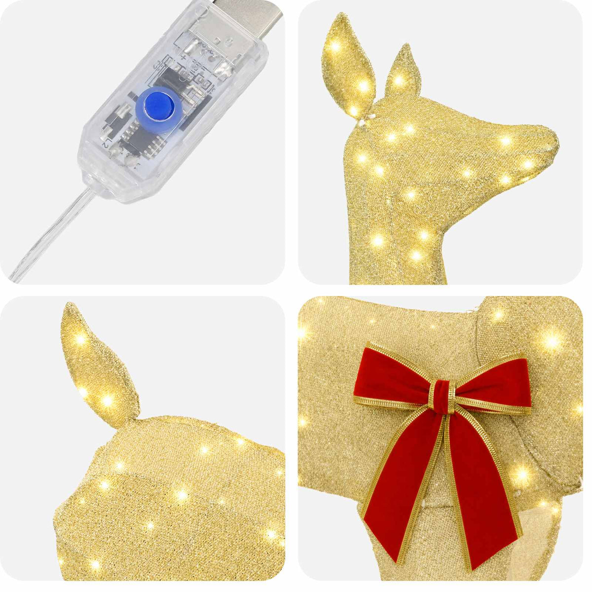 3D Božićni irvas LOVIISA 110 LED lampica Topla bijela