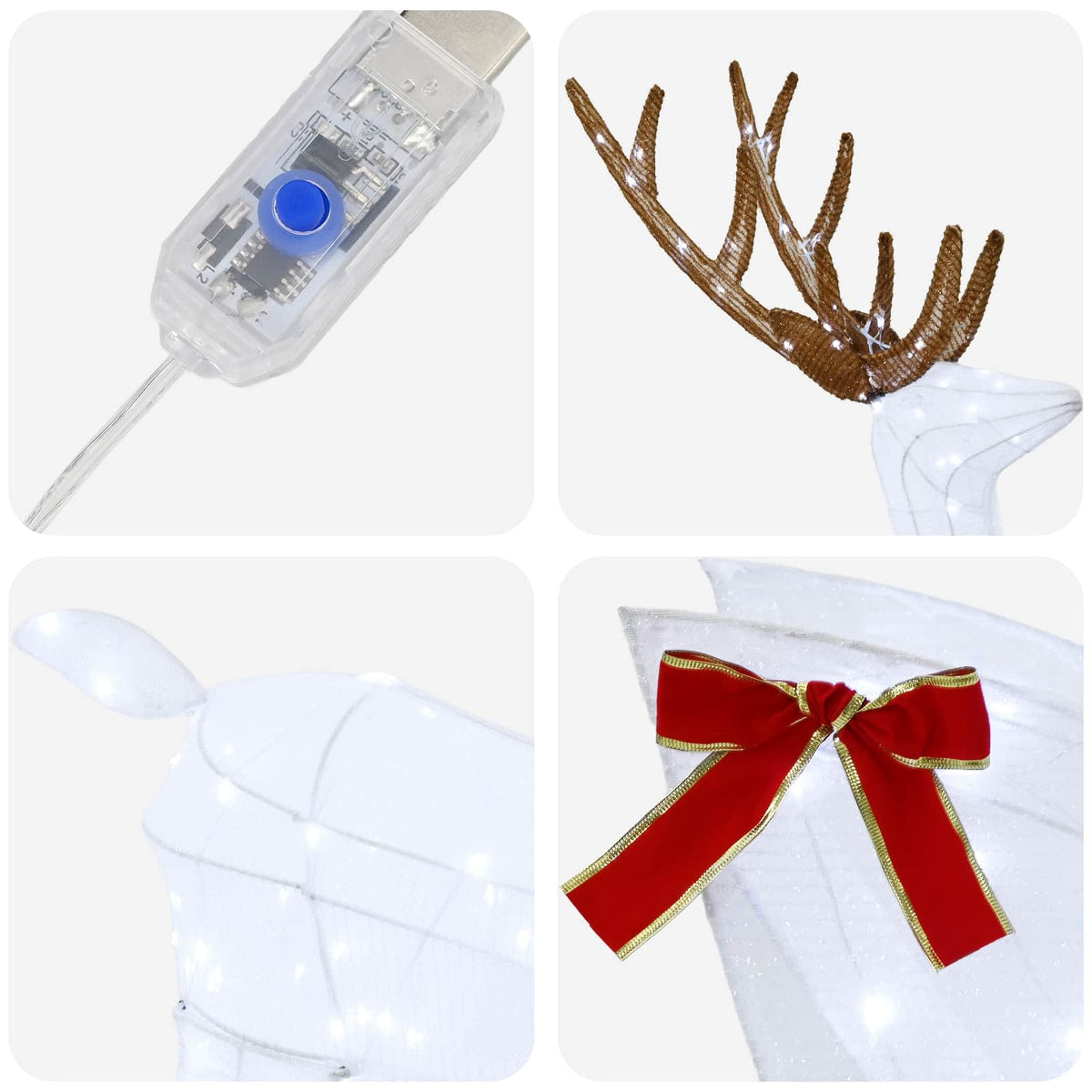 Reindeer vuče saonice LOVIISA 200 LED lampica Hladno bijela