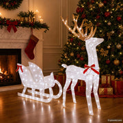 Reindeer vuče saonice LOVIISA 200 LED lampica Hladno bijela