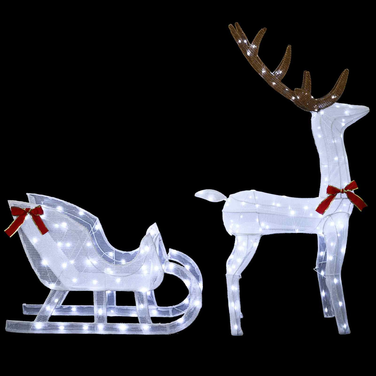 Reindeer vuče saonice LOVIISA 200 LED lampica Hladno bijela