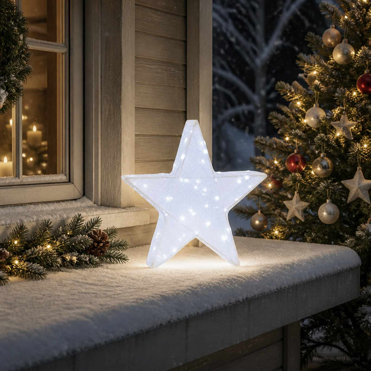 3D božićna zvijezda 50 LED lampica Hladno bijela