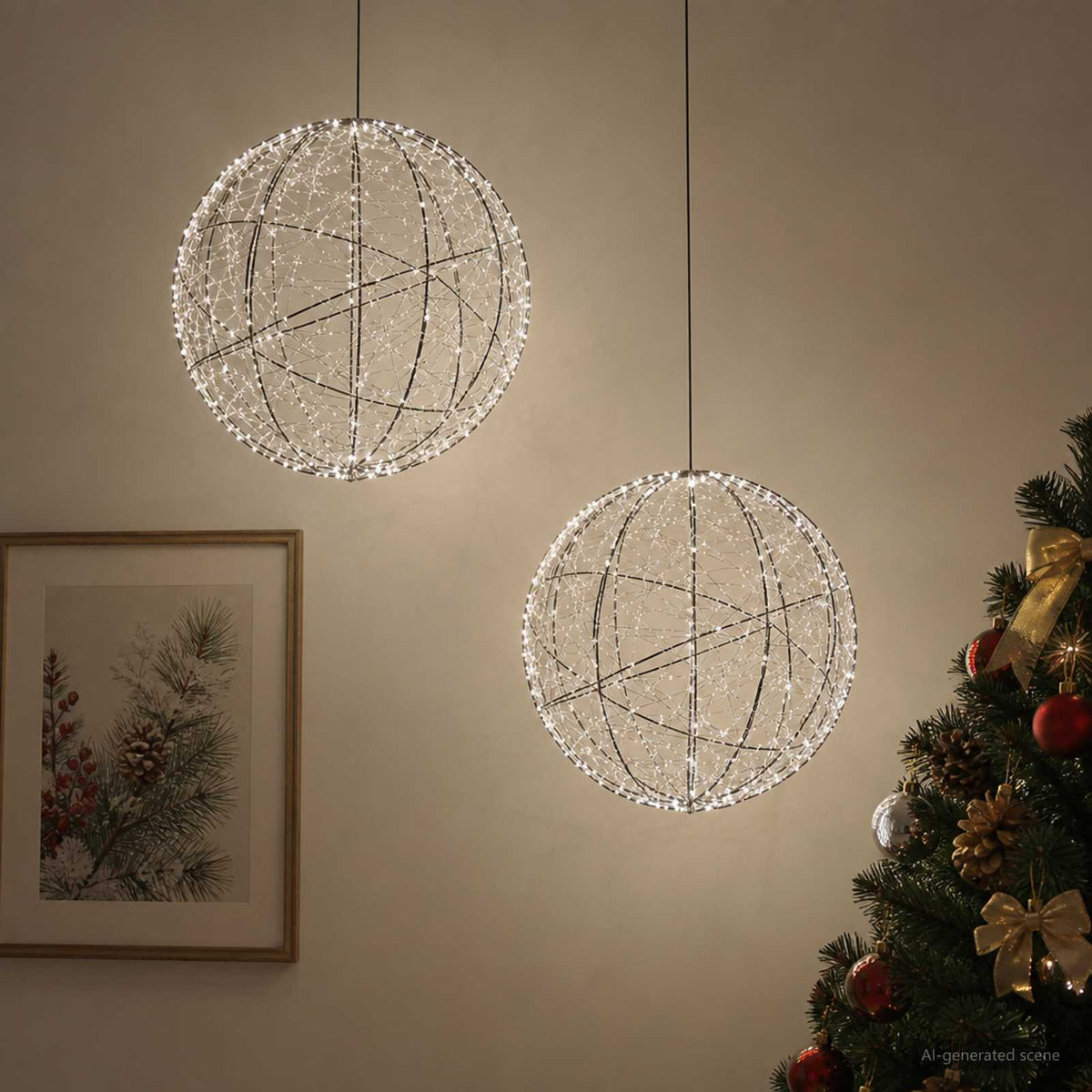 Božićni vrh svjetla 2 kom. 1000 LED lampica Hladno bijela
