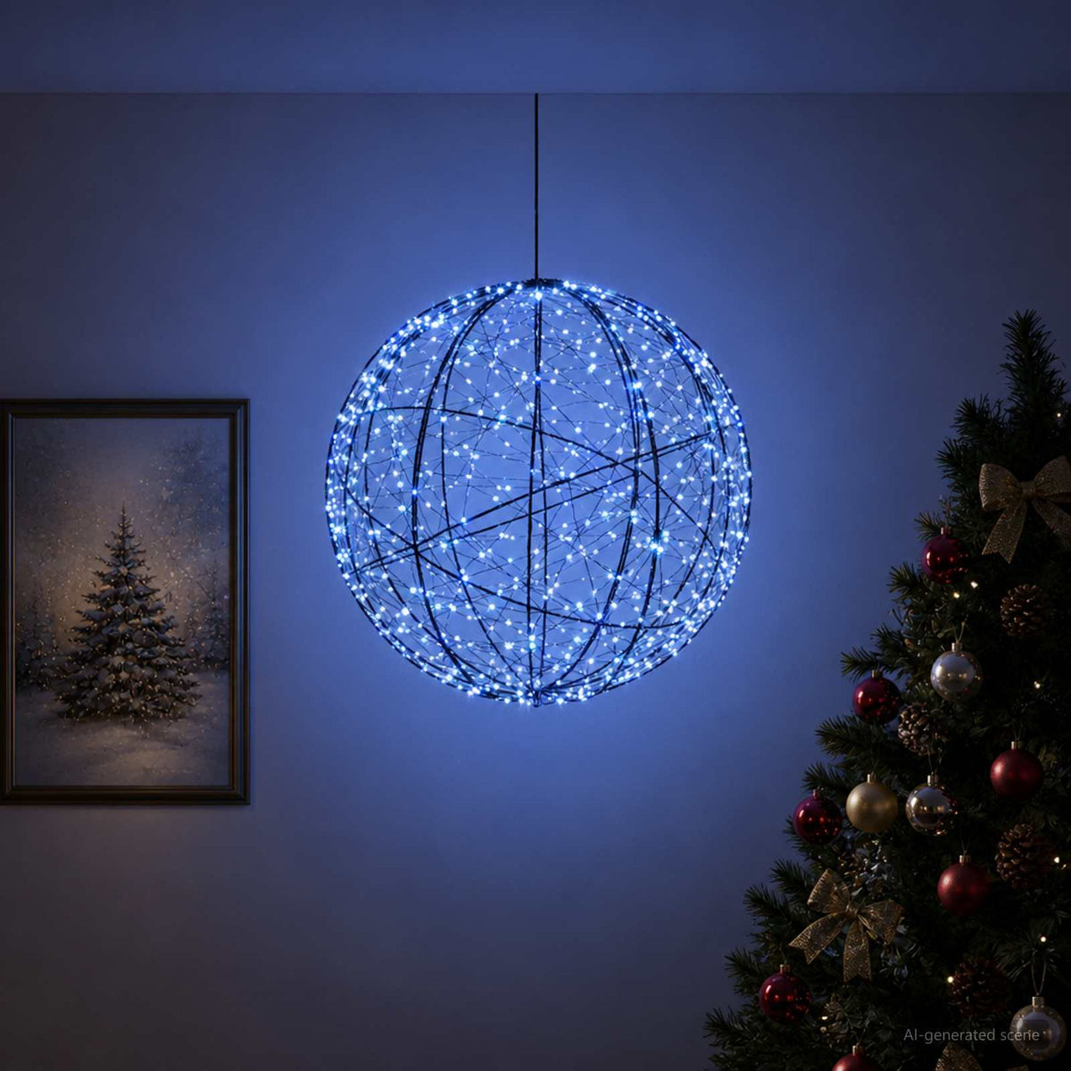 Božićni vrh svjetla 500 LED lampica Plava Promjer 40 x 42 cm