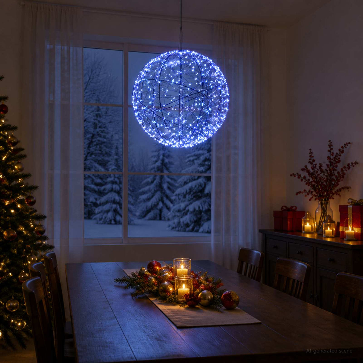Božićni vrh svjetla 500 LED lampica Plava Promjer 40 x 42 cm