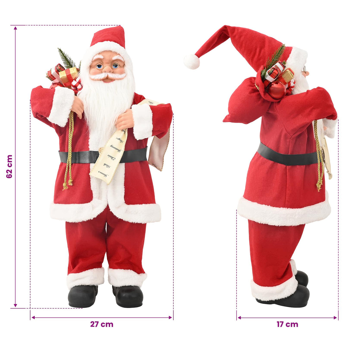 Figura Djed Božićnjak Crvena 62 cm Poliester