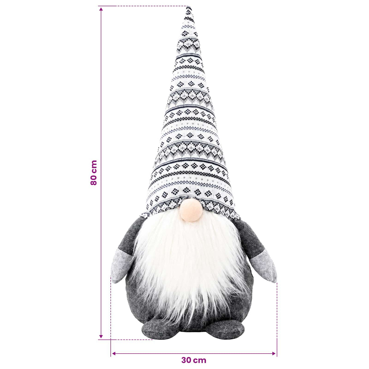 Božićni patuljak Siva 80 cm Poliester