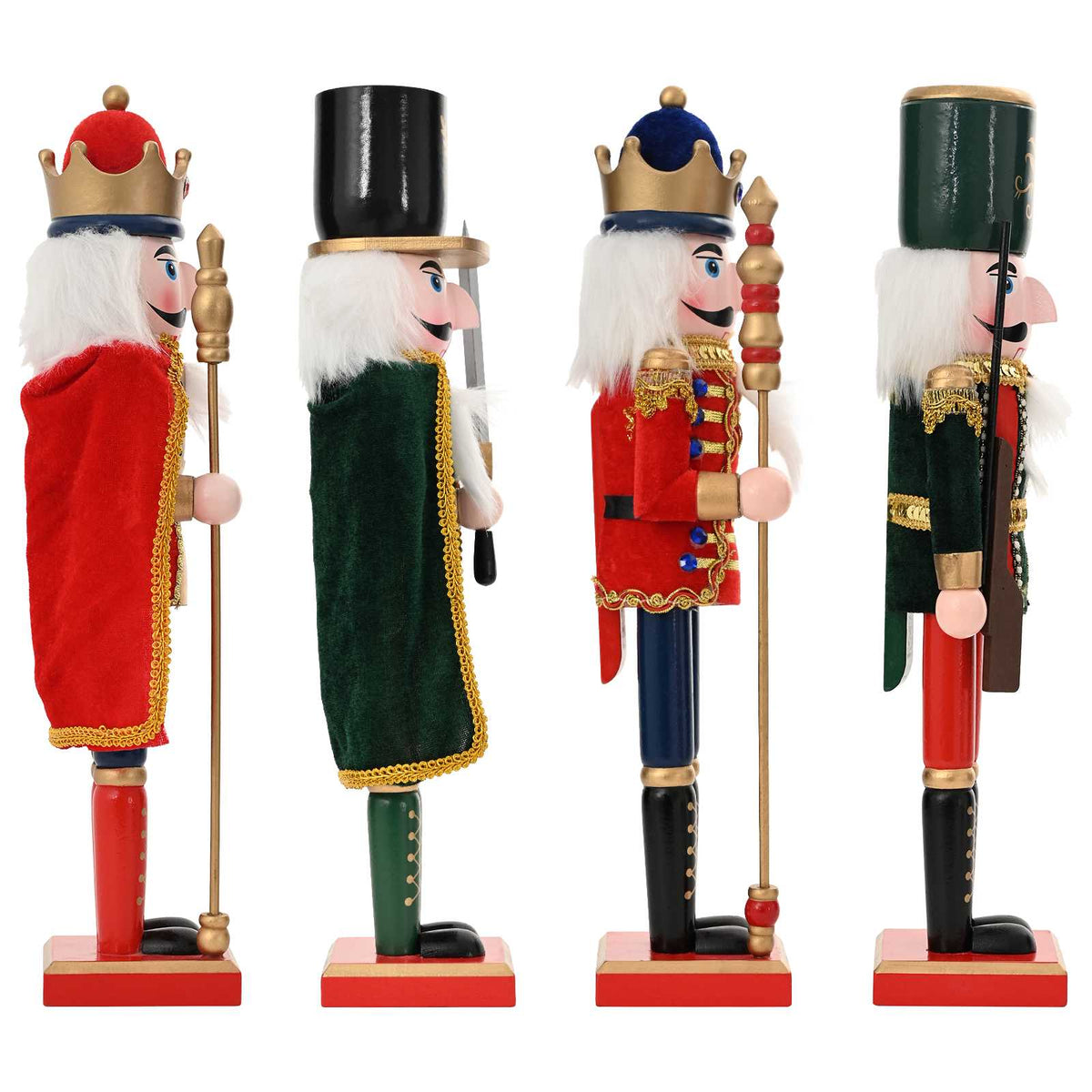 Božićni nutcracker TURKU 4 kom. Crvena i Crna 38 cm