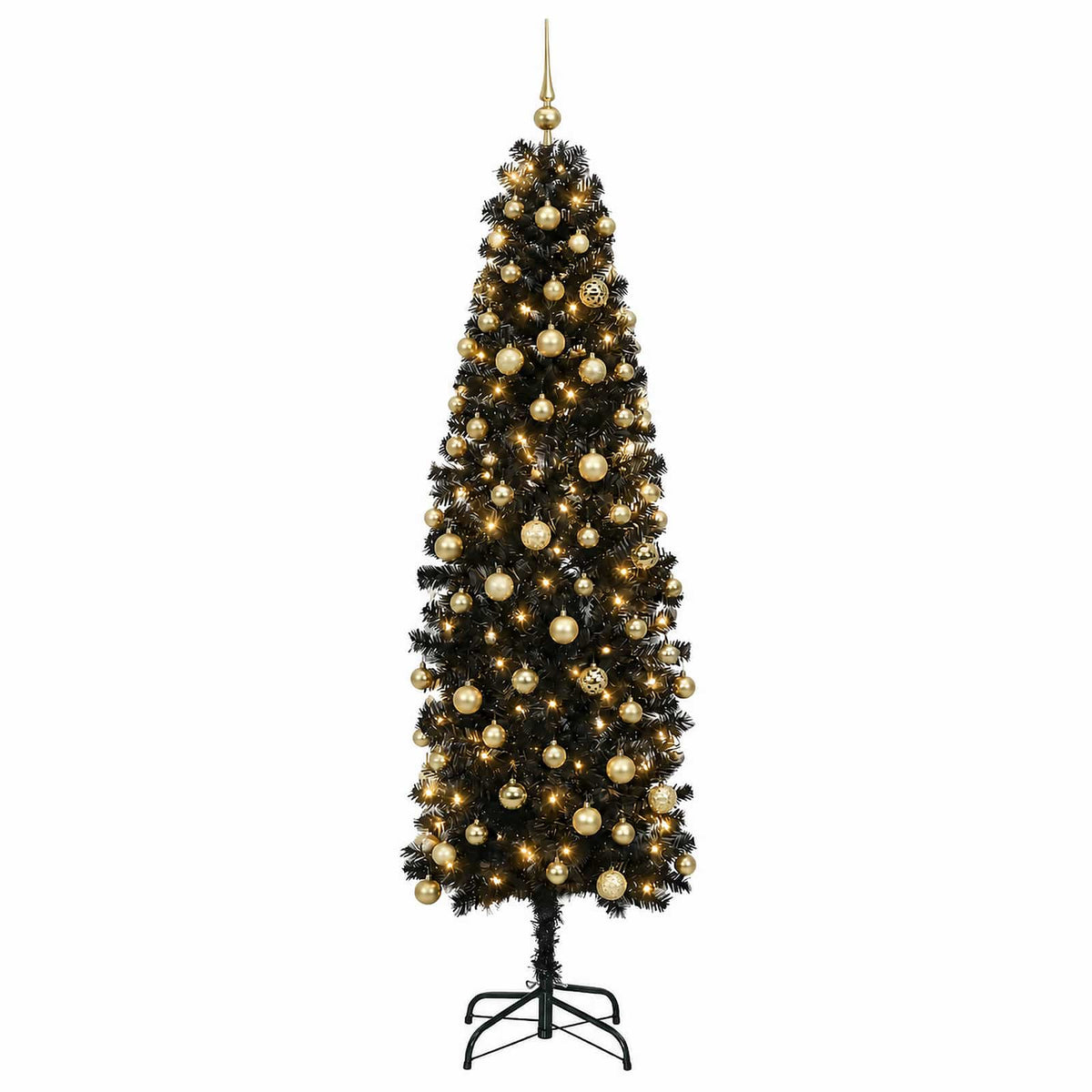 Umjetno usko božićno drvce s kuglicom 210 cm 300 LED lampica