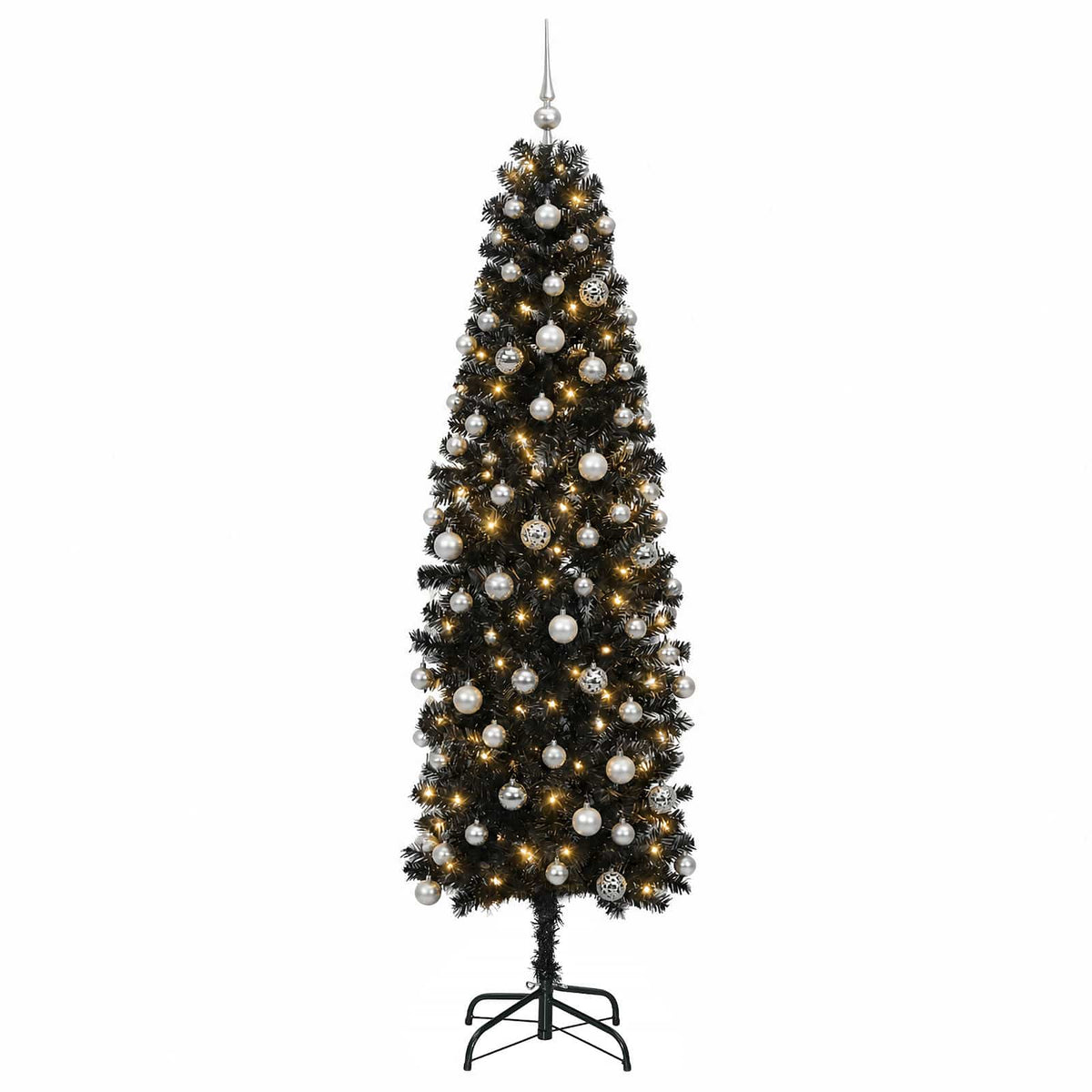 Umjetno usko božićno drvce s kuglicom 210 cm 300 LED lampica