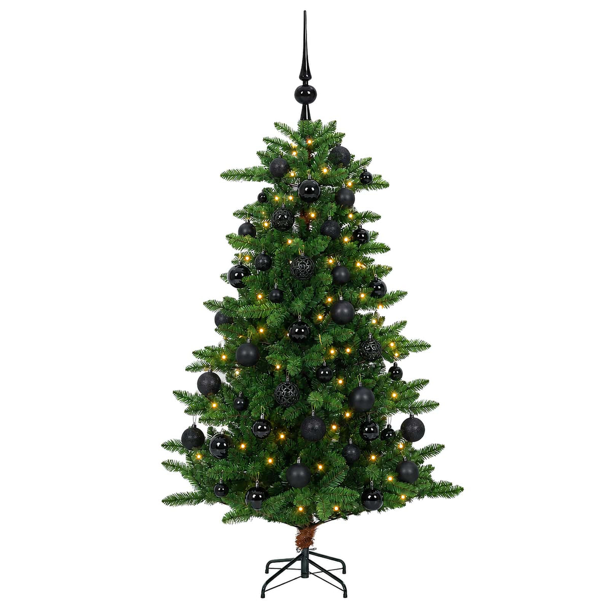 Umjetno božićno drvce s kuglicama 150 cm 150 LED lampica