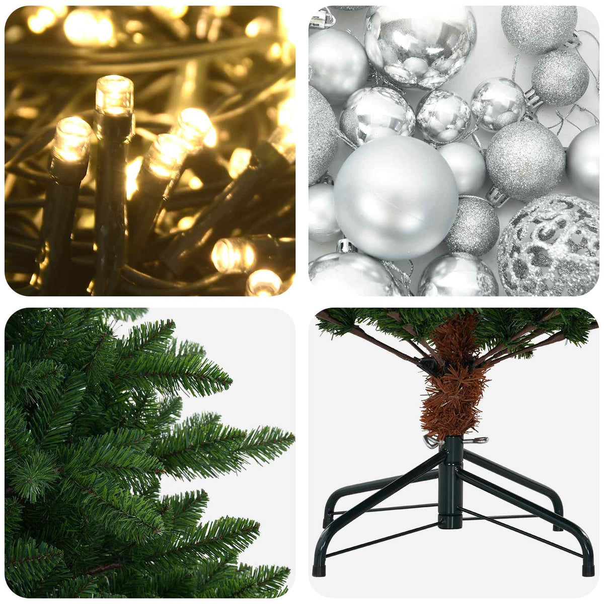 Artificial Christmas Tree with Bauble 120 cm 150 LED lampica
