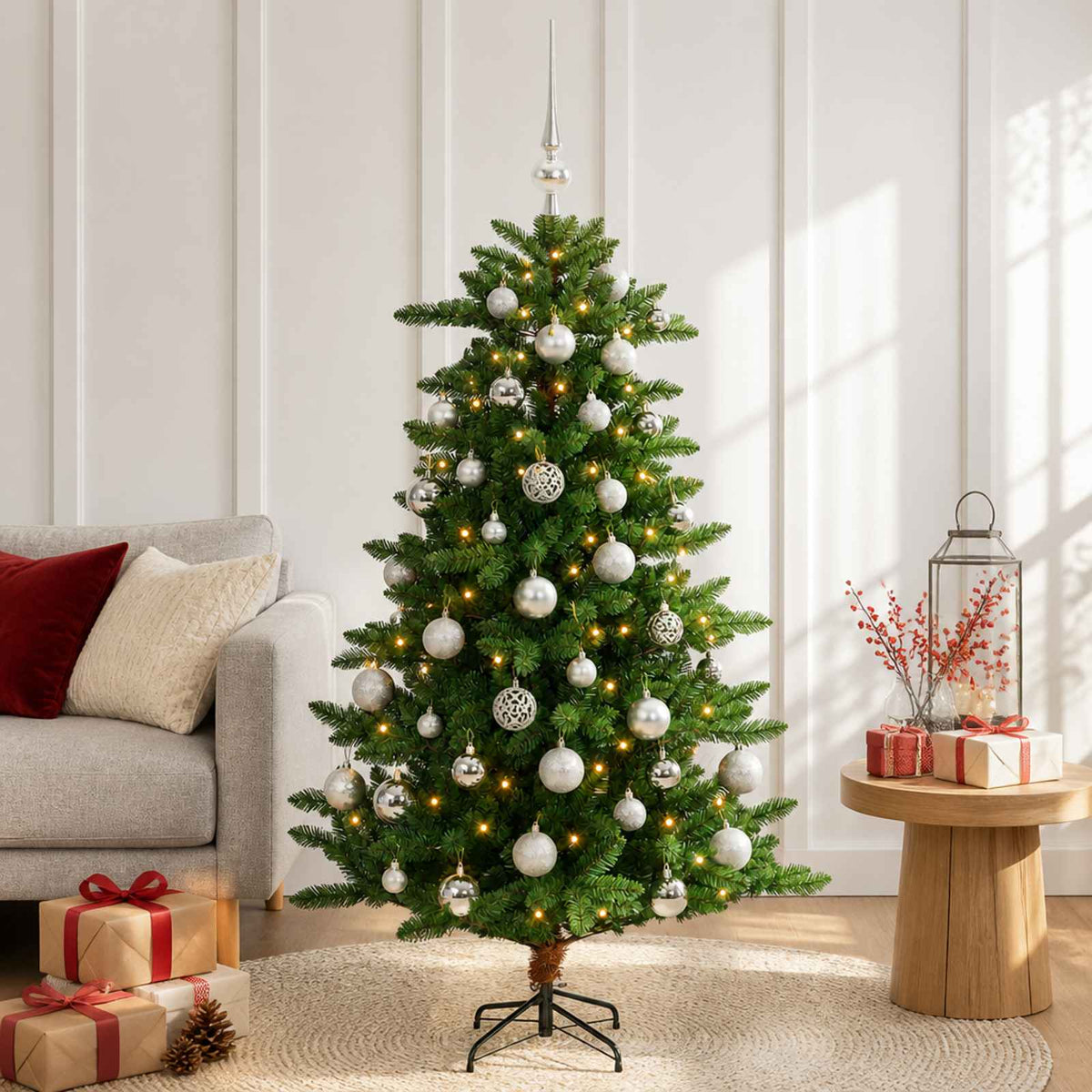 Artificial Christmas Tree with Bauble 120 cm 150 LED lampica