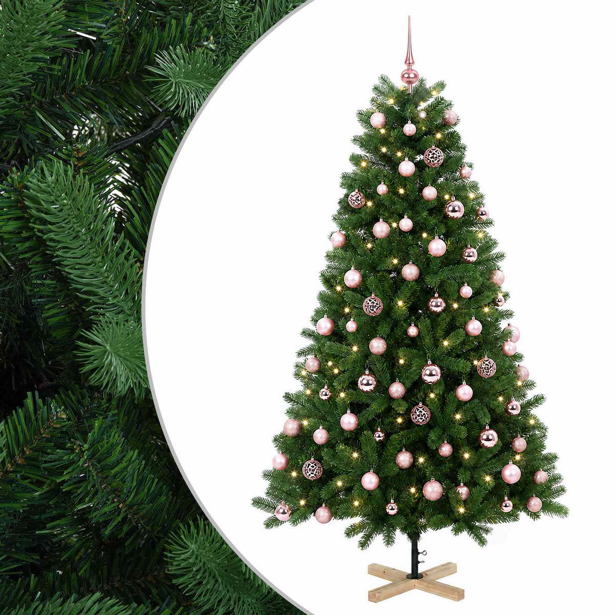 Umjetno božićno drvce s kuglicom 210 cm 300 LED lampica