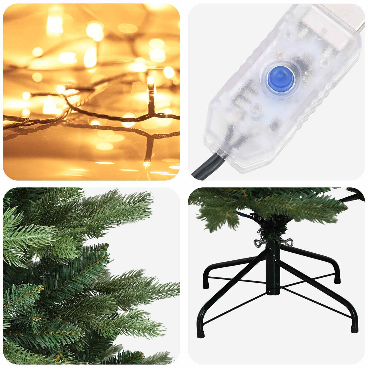 Umjetno božićno drvce s nogom 150 cm 150 LED lampica