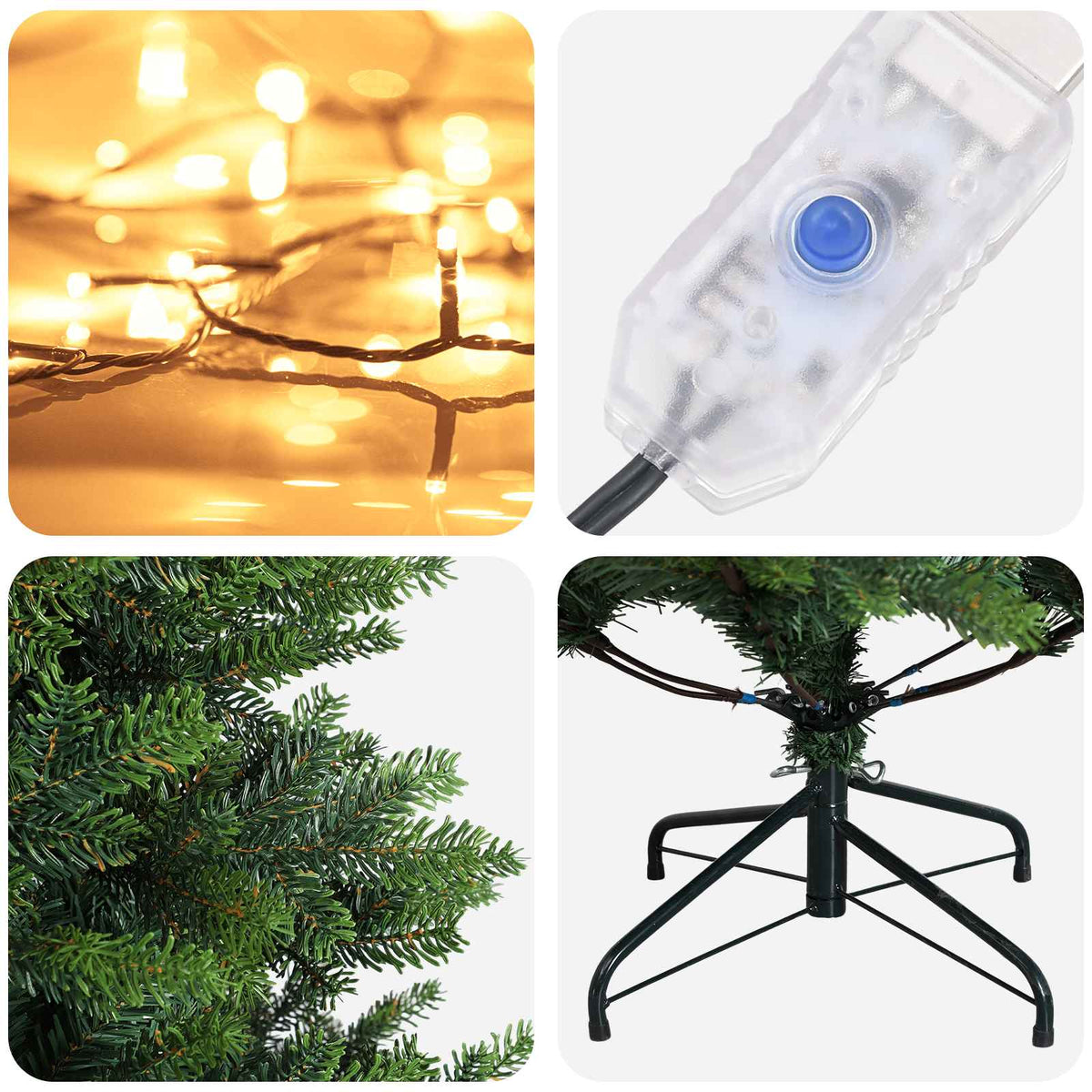 Umjetno božićno drvce s nogom 150 cm 150 LED lampica