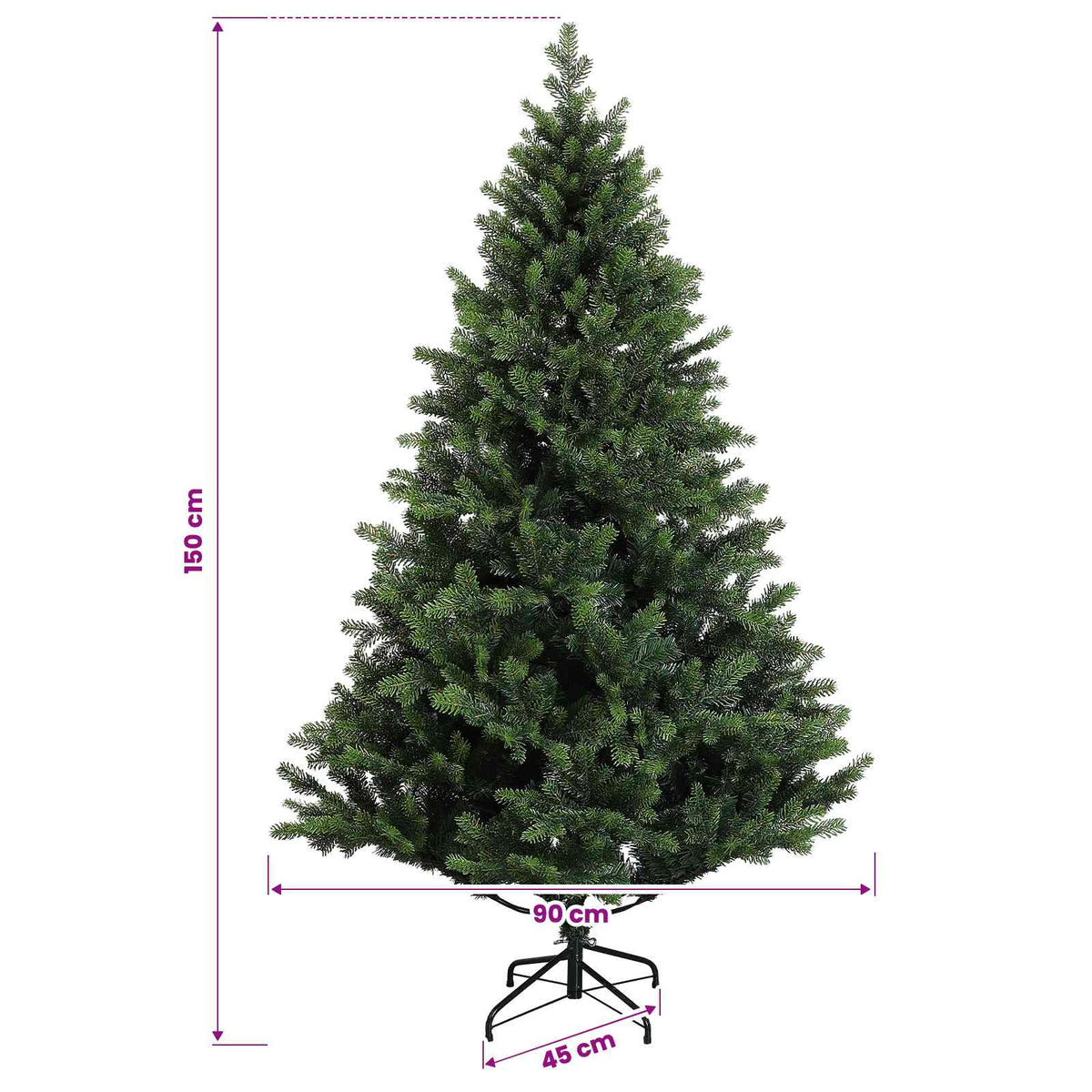 Umjetno božićno drvce s nogom 150 cm 150 LED lampica