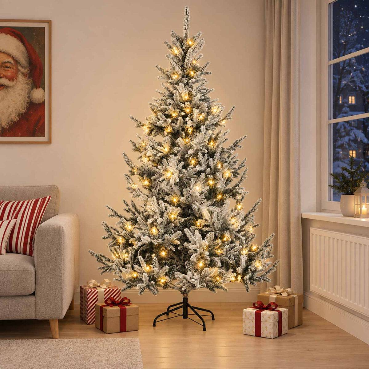 Umjetno božićno drvce s nogom 240 cm 300 LED lampica