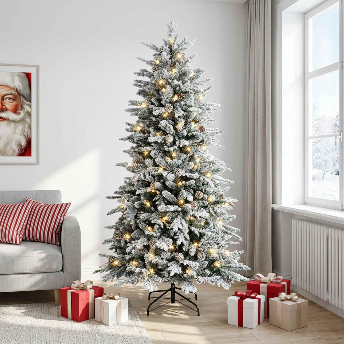 Umjetno božićno drvce s nogom 120 cm 150 LED lampica