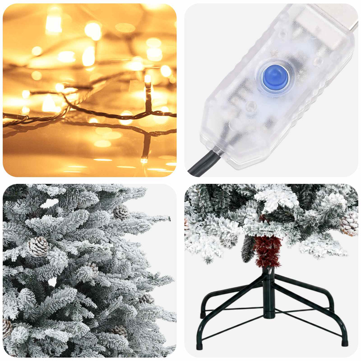 Umjetno božićno drvce s nogom 120 cm 150 LED lampica