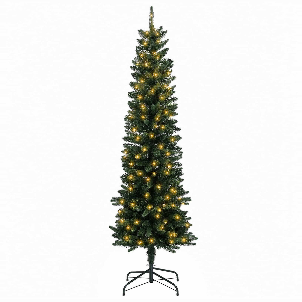 Umjetno vitko božićno drvce 150 cm 150 LED lampica Topla bijela